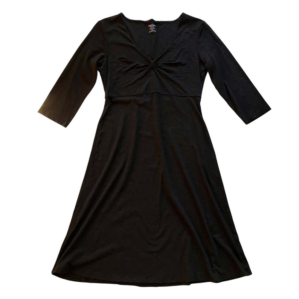 Toad & Co Organic Cotton Rosalinda A-Line Dress Small Black Comfort Eco